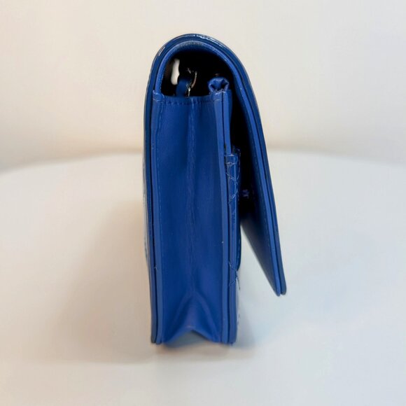 Chanel Bright Blue Boy Patent Leather Wallet On Chain (WOC) - Picture 4 of 16